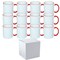 12 Pcs 11OZ Red Rim & Handle Sublimation Mugs With Individual White Boxes